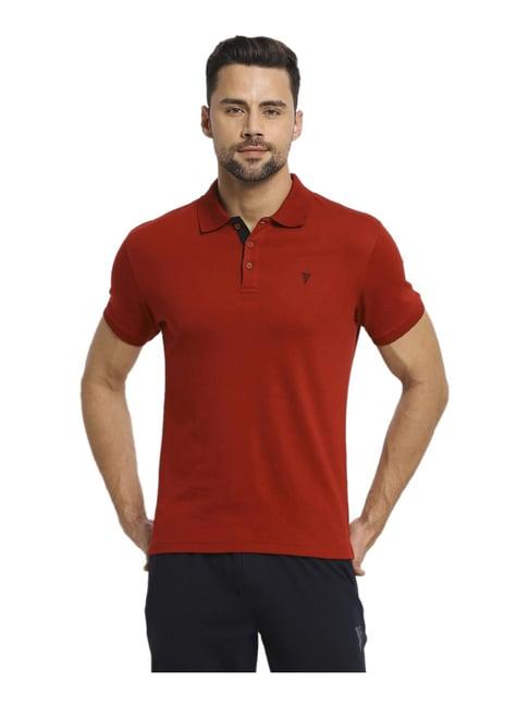 van heusen athleisure regular fit ultra soft short sleeve solid polo t-shirt - racing red