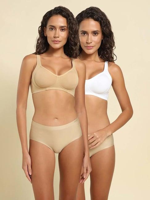 van heusen beige & white cotton shaper bra - pack of 2