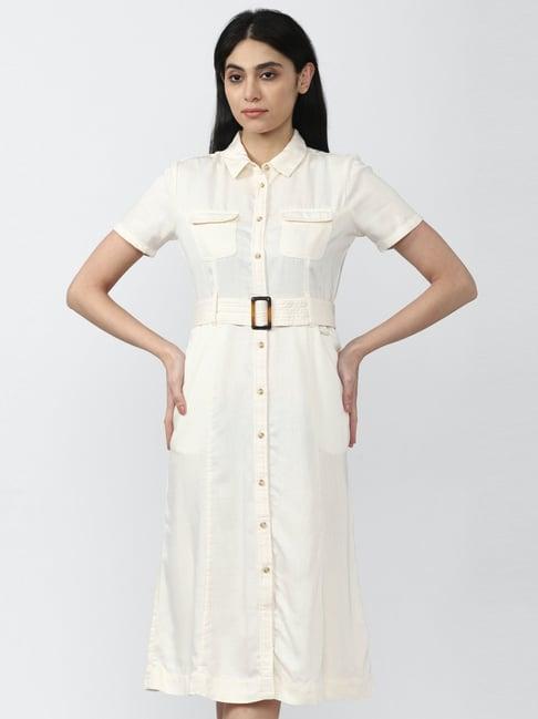 van heusen beige cotton a-line dress