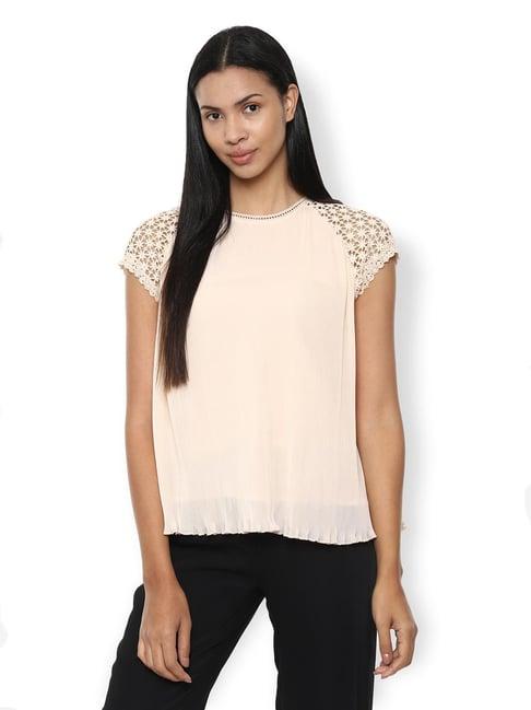 van heusen beige lace top