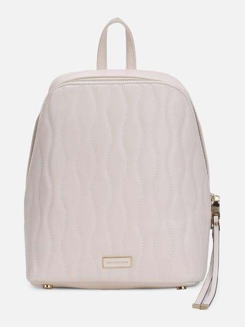 van heusen beige pu quilted backpack