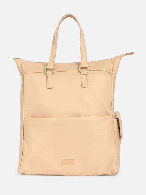 van heusen beige pu solid convertible backpack