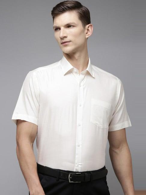 van heusen beige regular fit shirts