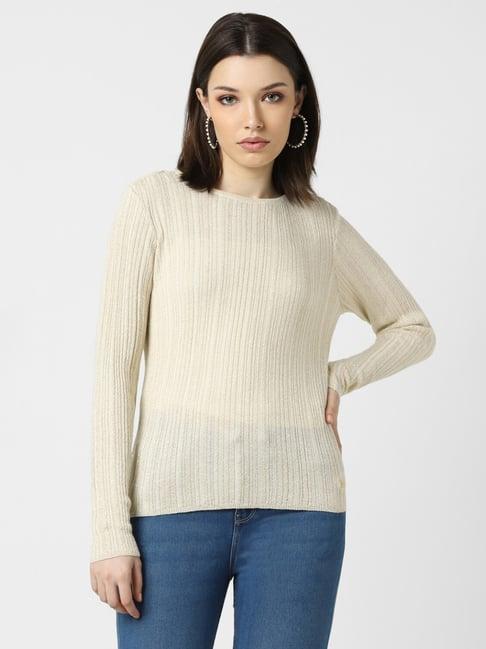 van heusen beige striped top