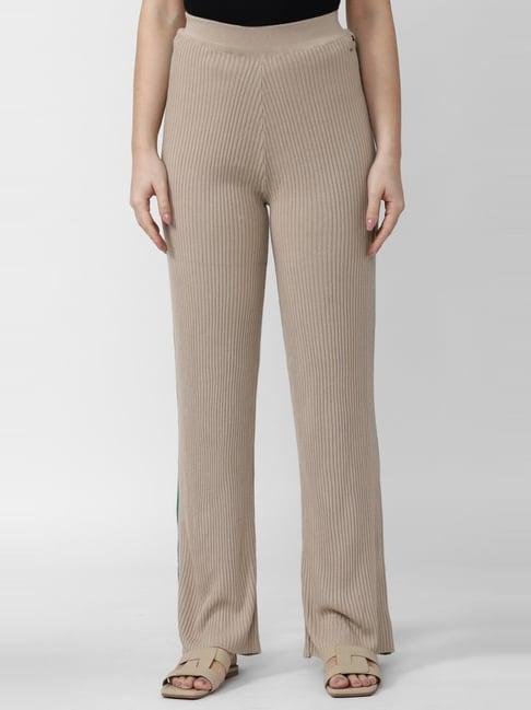 van heusen beige striped trousers