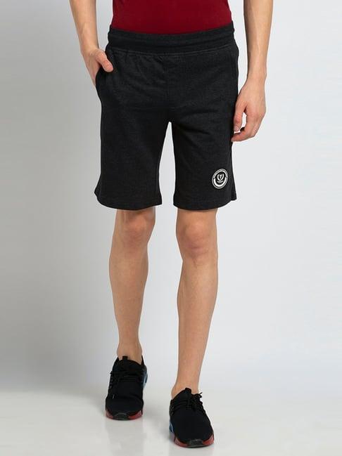 van heusen black  regular fit self pattern shorts