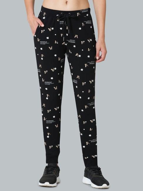 van heusen black cotton printed joggers