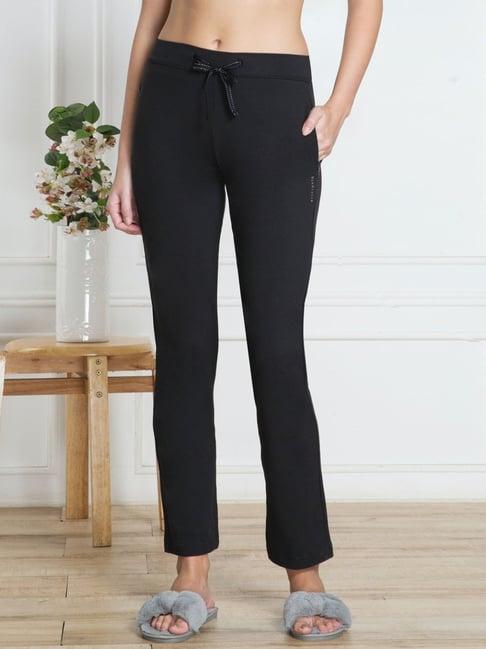 van heusen black cotton printed pants