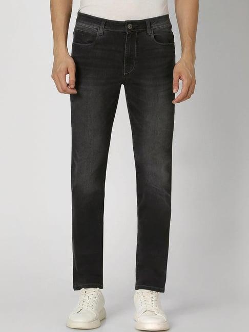 van heusen black cotton slim fit jeans