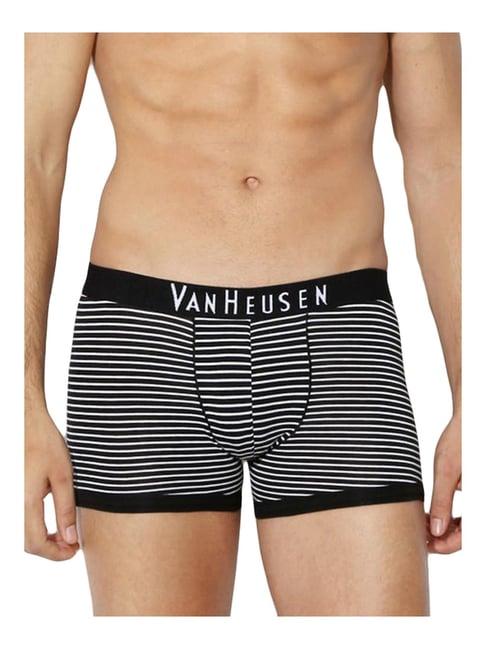 van heusen black cotton striped trunks