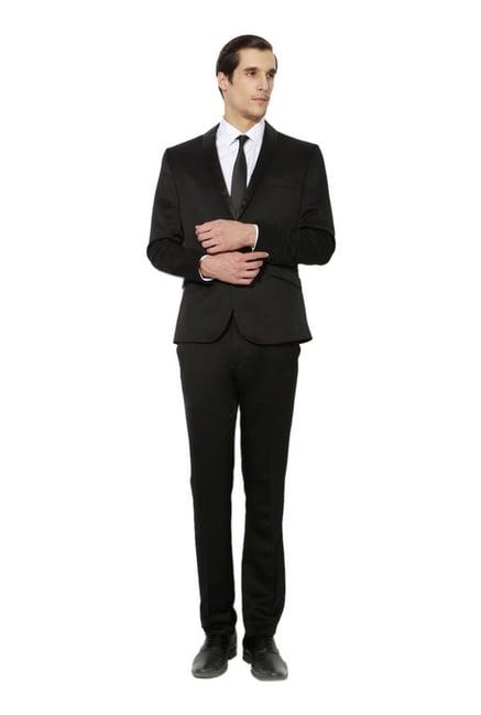 van heusen black full sleeves two piece suit