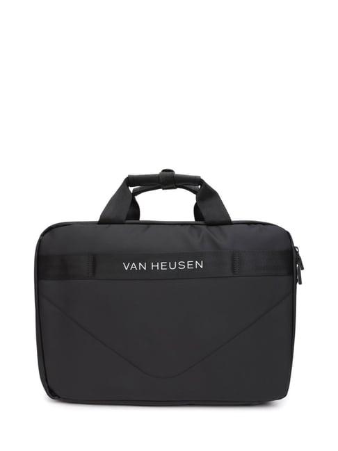 van heusen black laptop messenger bag