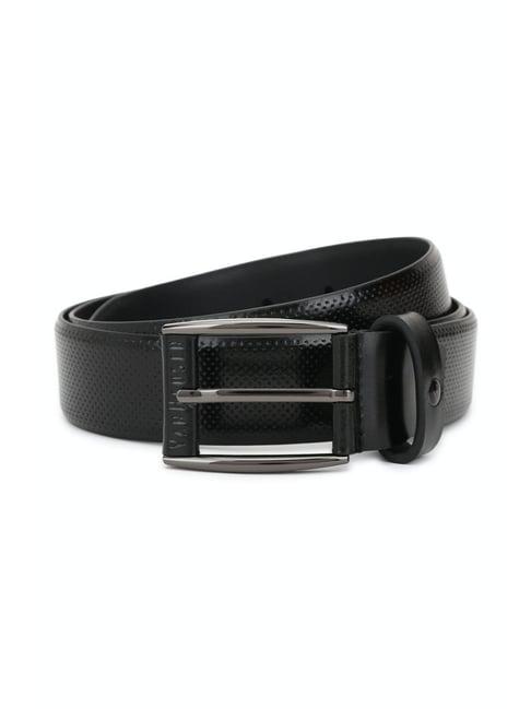 van heusen black perforated formal belt for men