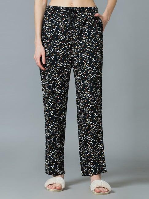 van heusen black printed pyjamas