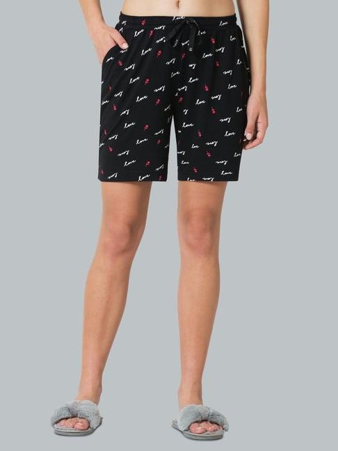 van heusen black printed shorts