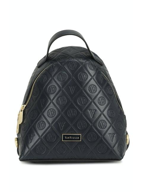 van heusen black quilted small backpack