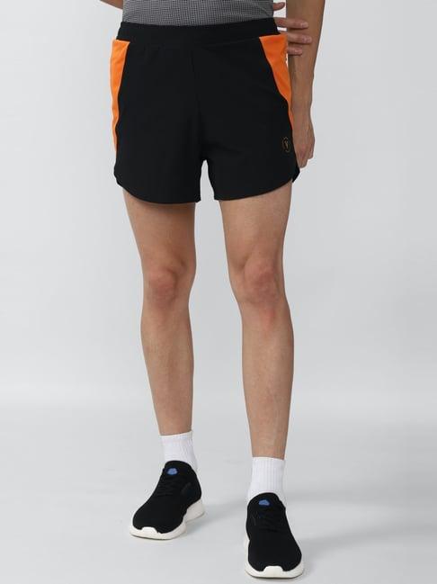 van heusen black regular fit printed shorts