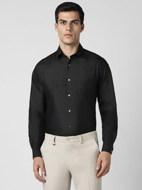 van heusen black regular fit shirt