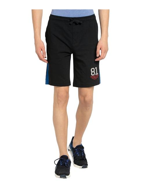 van heusen black regular fit shorts