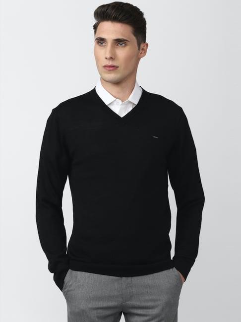 van heusen black regular fit sweater