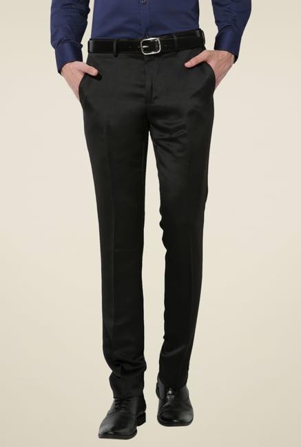 van heusen black regular fit trousers