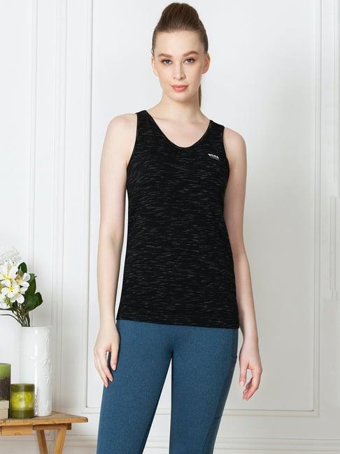 van heusen black self design tank top