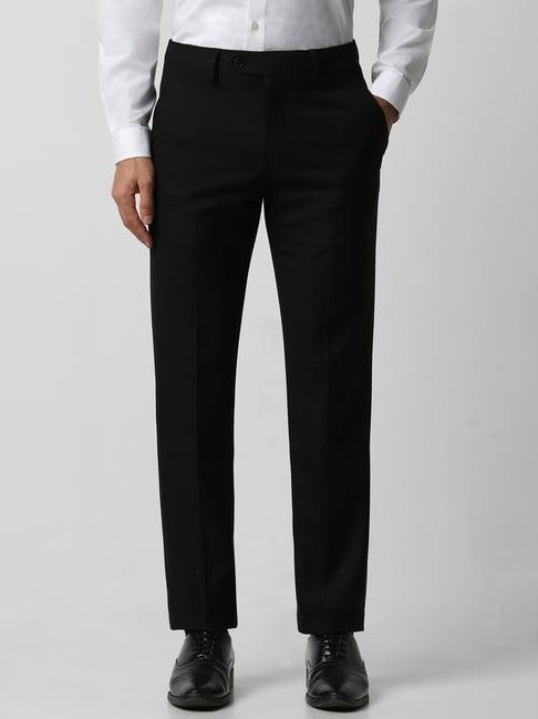 van heusen black slim fit trousers