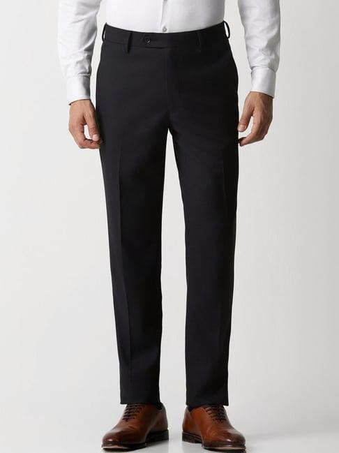 van heusen black slim fit trousers