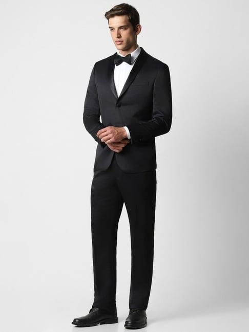 van heusen black slim fit two piece suit