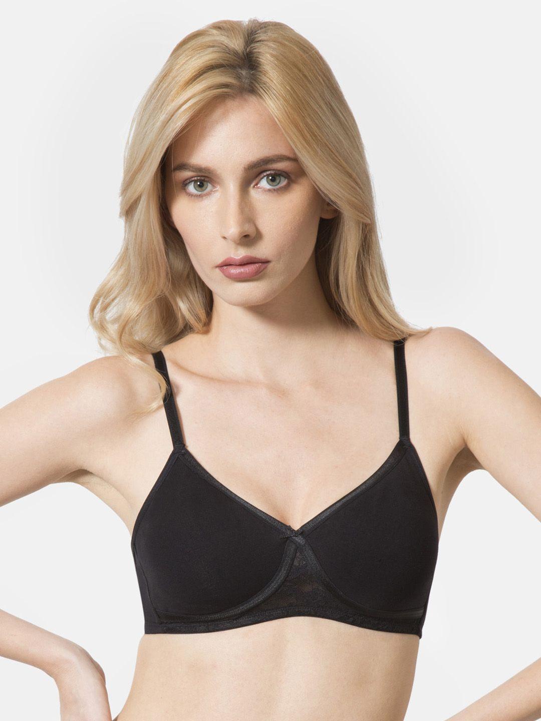 van heusen black solid non-wired non padded crossover antibacterial bra ilibr1acssxd11006