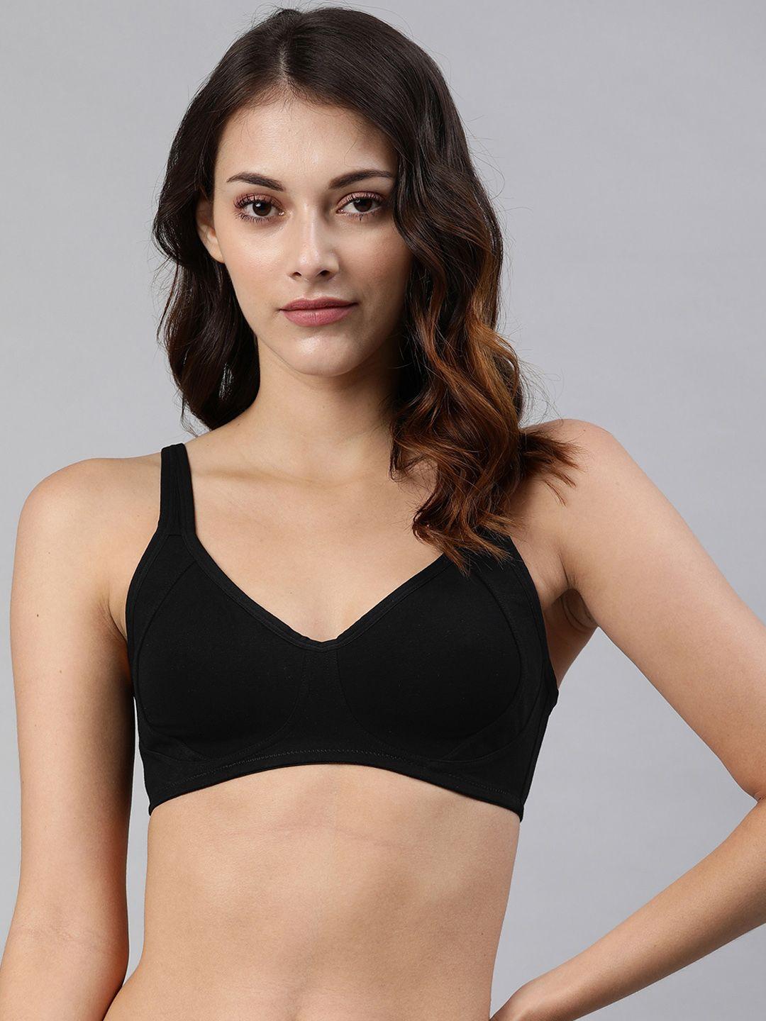 van heusen black solid non-wired non padded t-shirt bra