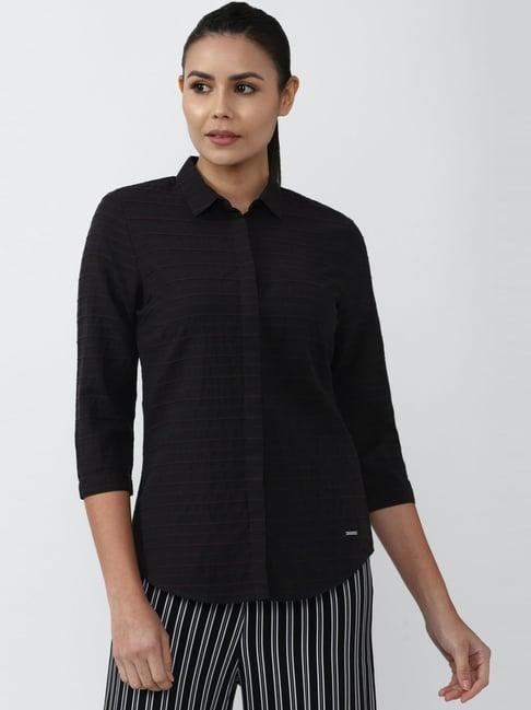 van heusen black striped shirt