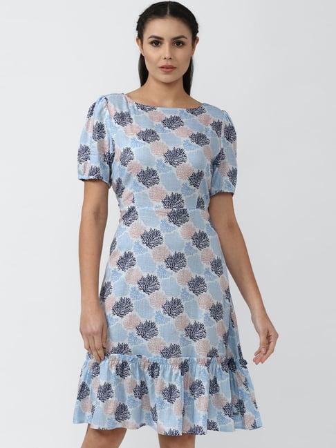 van heusen blue printed a-line dress