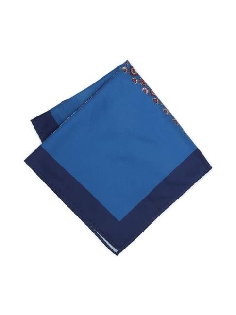 van heusen blue printed pocket square