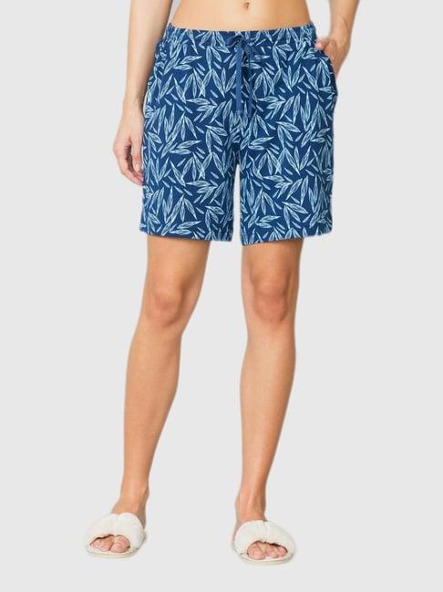 van heusen blue printed shorts