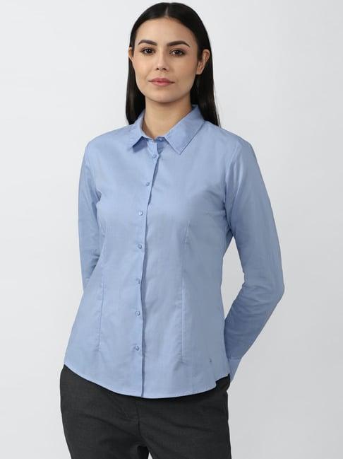 van heusen blue regular fit shirt