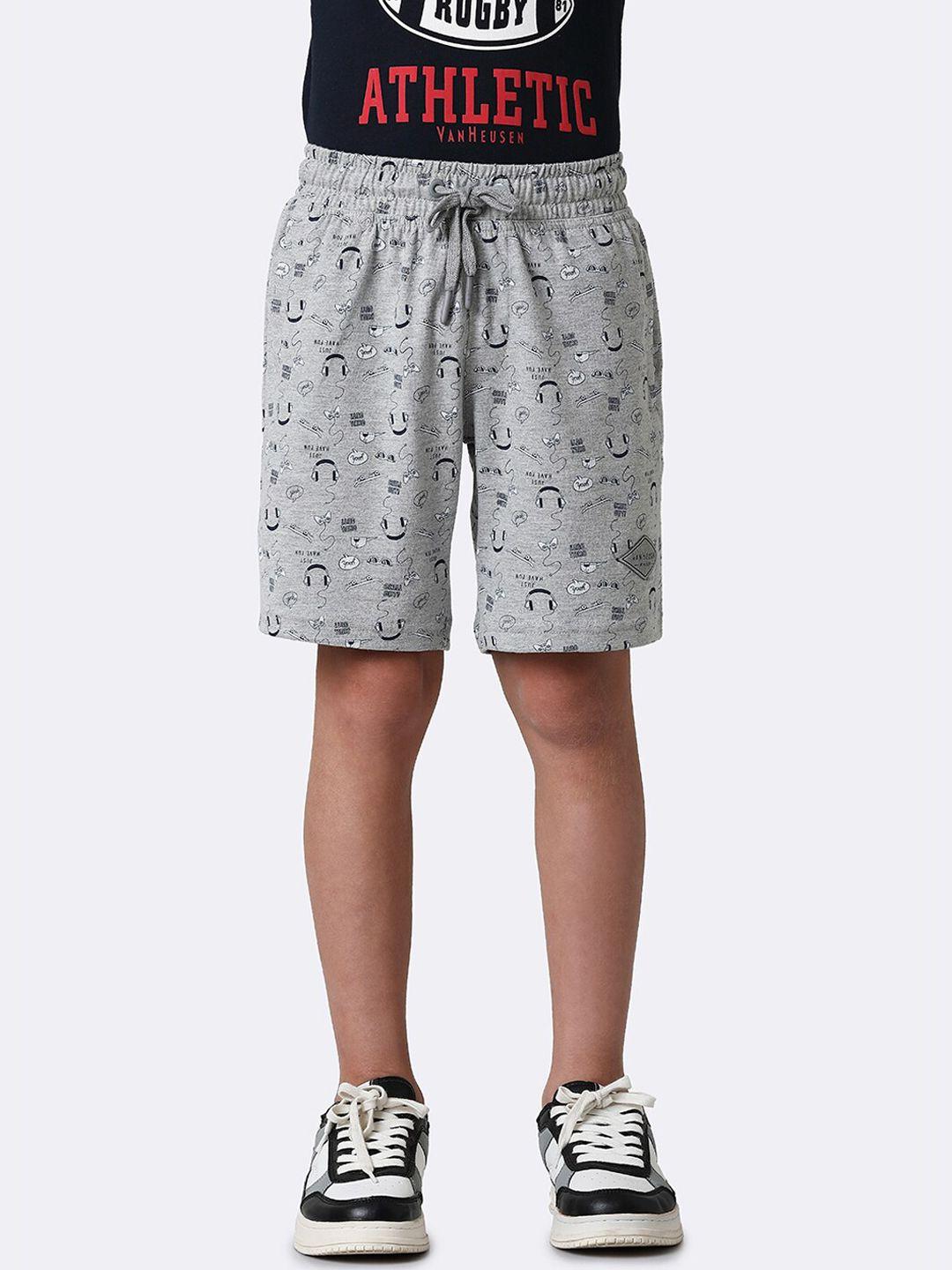 van heusen boys printed high-rise regular fit shorts