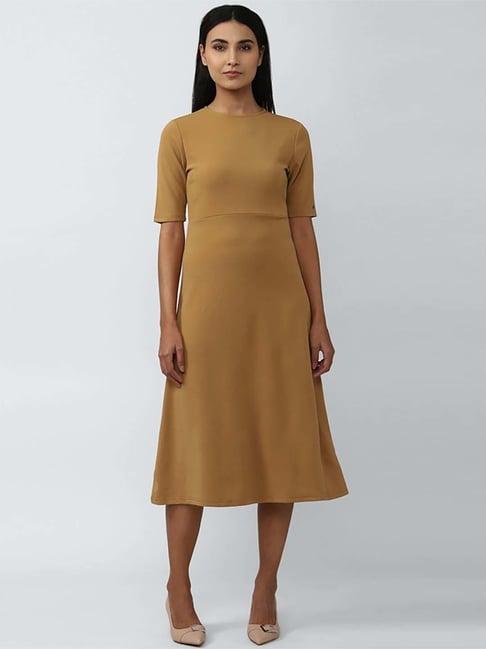 van heusen brown a-line dress