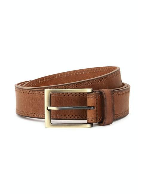 van heusen brown textured formal belt for men