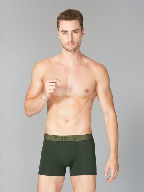 van heusen colour fresh breathable solid air series trunks - olive forest