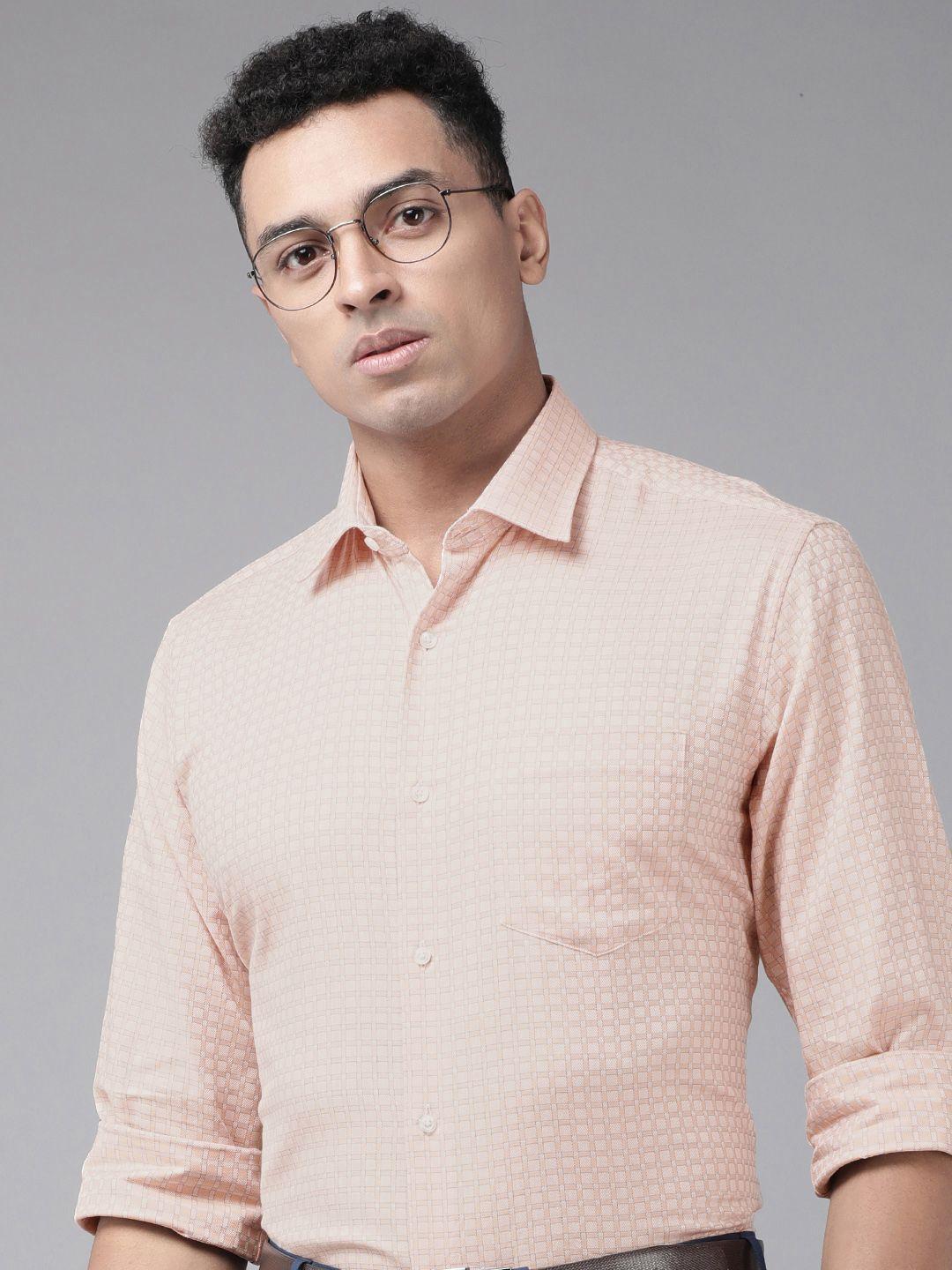 van heusen comfort fit checked pure cotton formal shirt