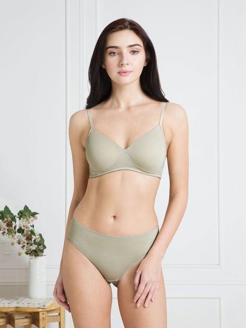 van heusen comfort fit wireless padded solid t-shirt bra - biscuit