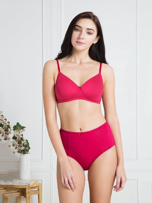 van heusen comfort fit wireless padded solid t-shirt bra - magenta