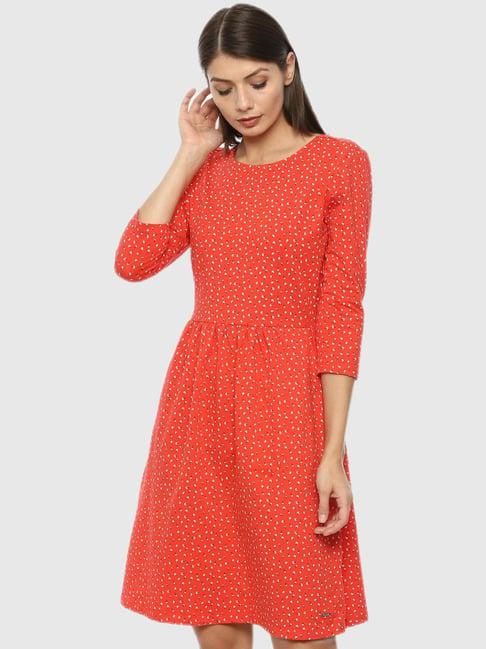 van heusen coral print dress