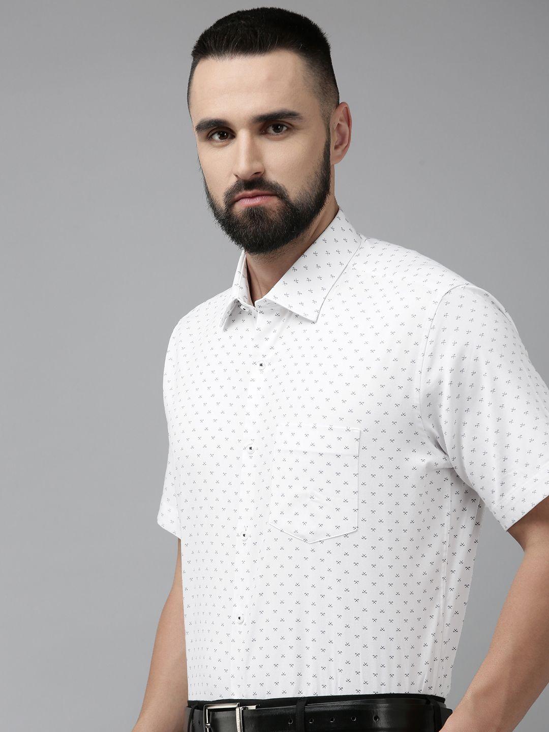 van heusen custom fit geometric printed formal shirt