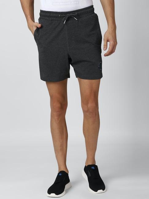 van heusen dark grey regular fit shorts