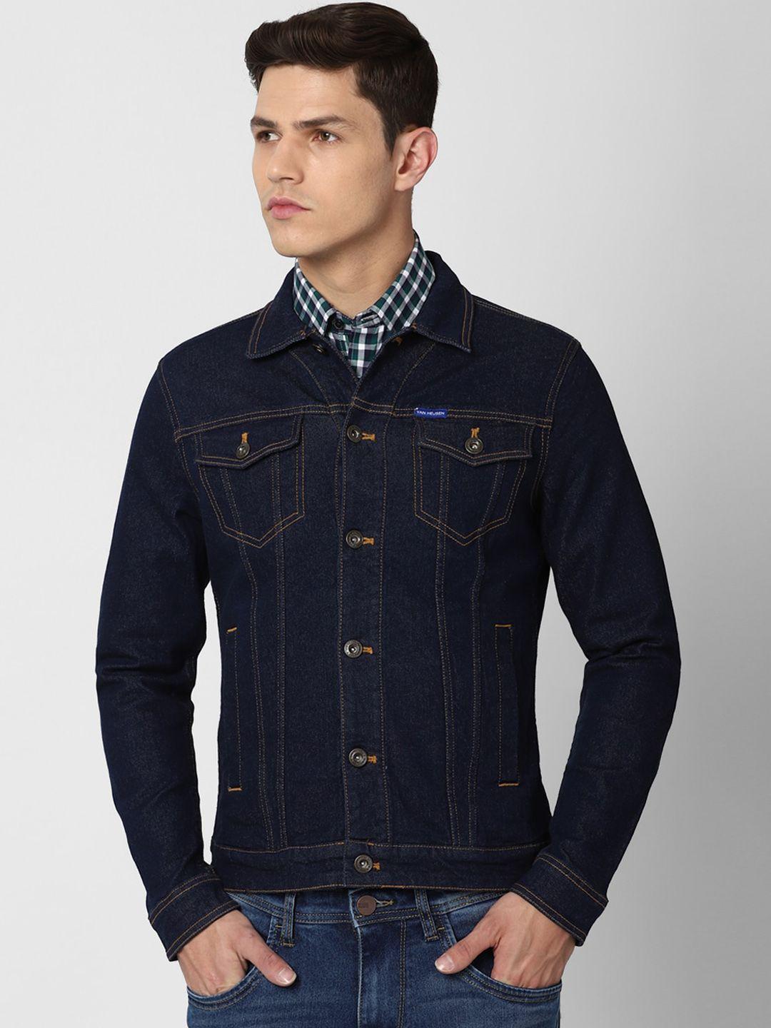 van heusen denim labs men navy blue denim jacket