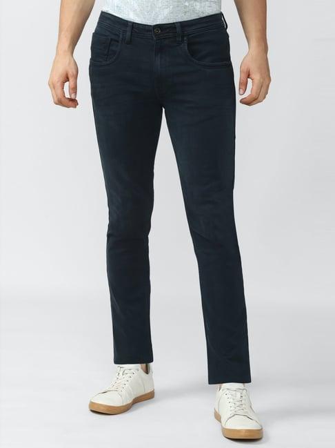 van heusen denim labs navy cotton skinny fit jeans