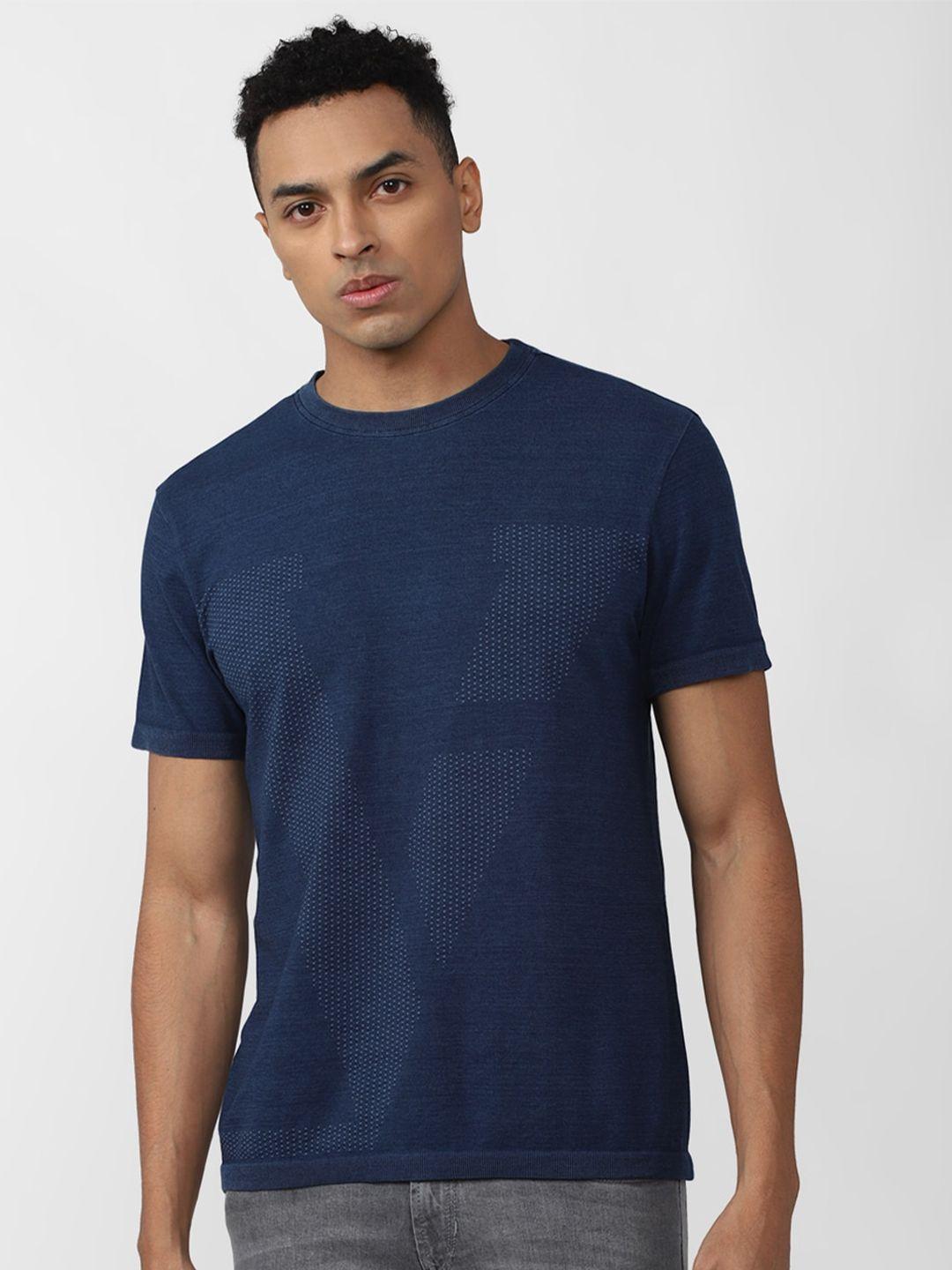 van heusen denim labs typography printed pure cotton t-shirt