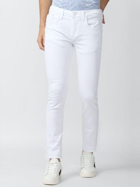 van heusen denim labs white cotton skinny fit jeans